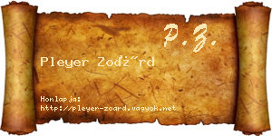 Pleyer Zoárd névjegykártya